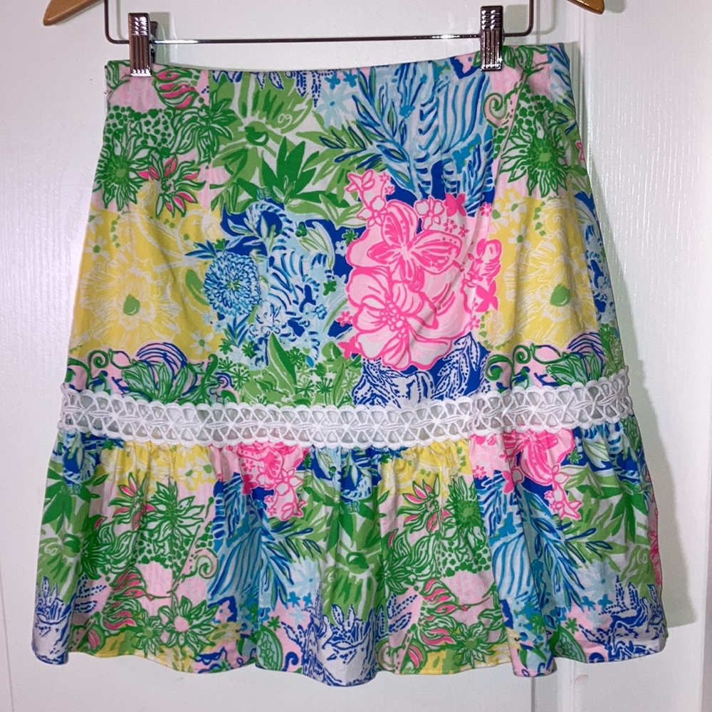 EUC Lilly Pulitzer Jan Set Top & Skirt Size 8 Cheek To Cheek Print - Picture 10 of 12